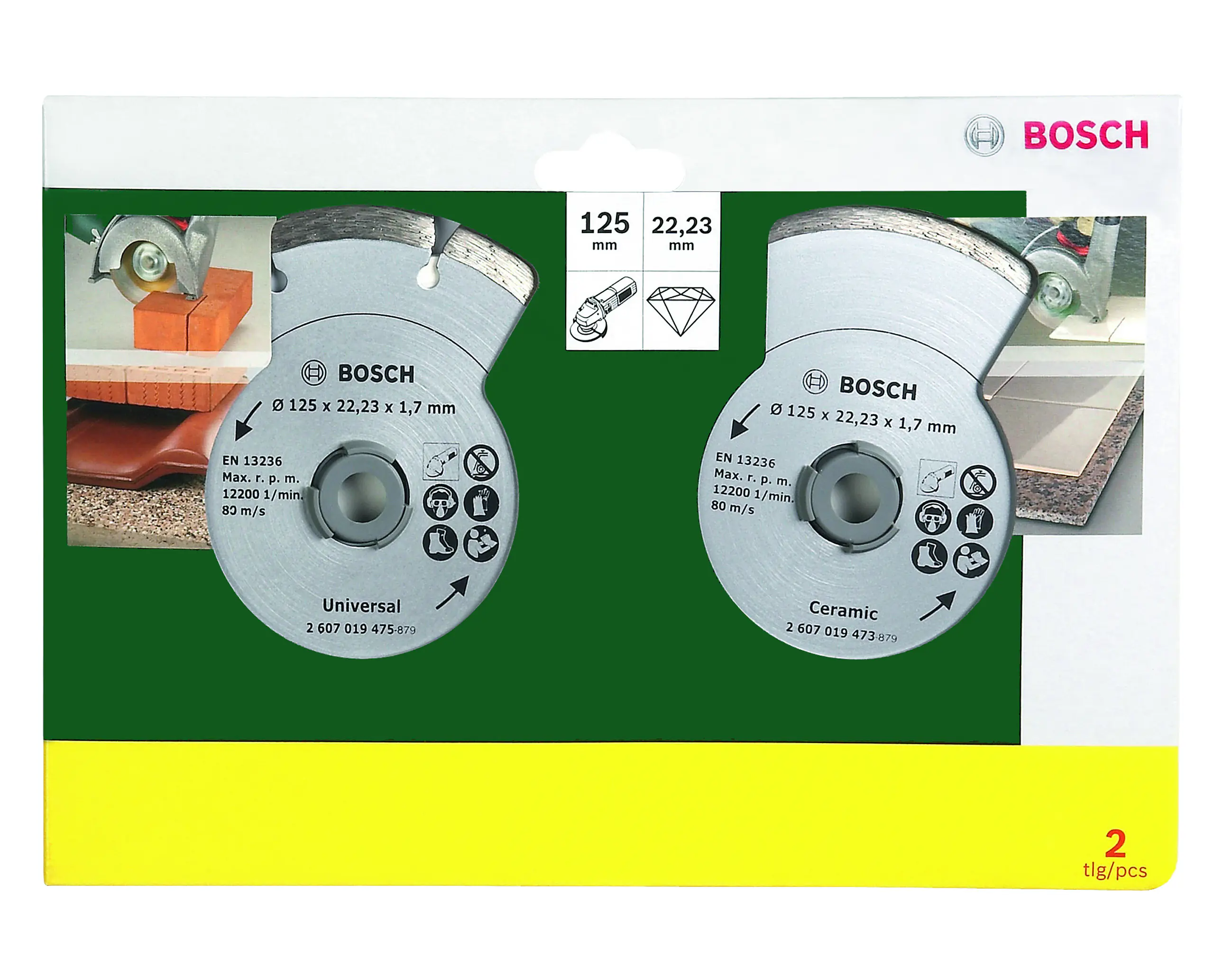 Bosch Diamanttrennscheiben für Fliesen und Baumaterial Ø 125 mm