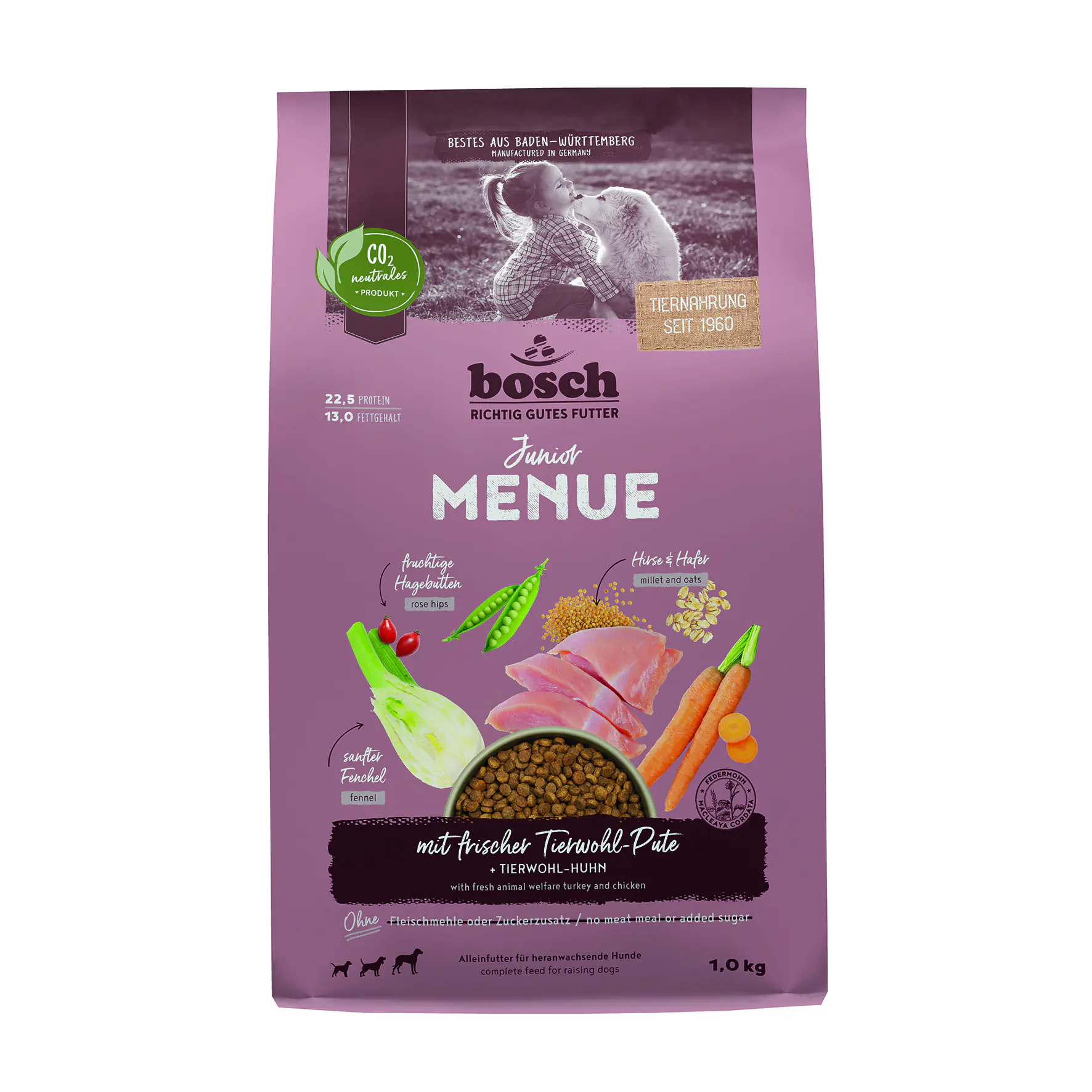 Bosch Hundetrockenfutter Junior Menue 1 kg Pute 