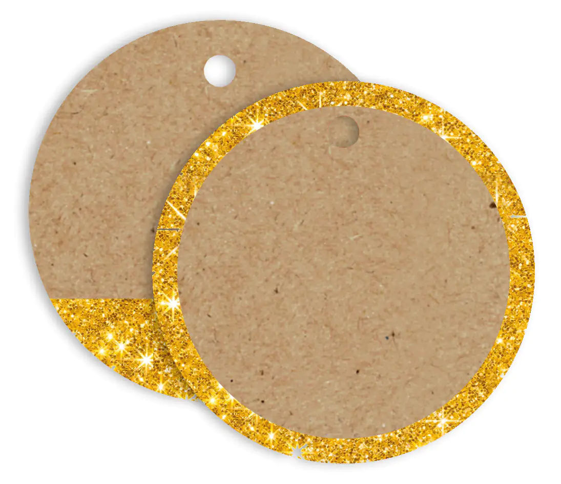 Braun & Company Geschenkanhänger Natron braun Glimmer gold 4 Stück