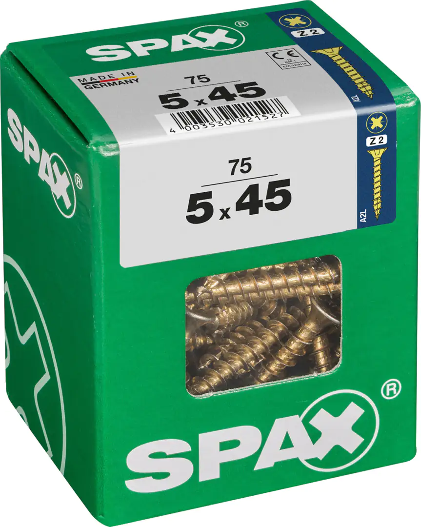 Spax Universalschrauben 5.0 x 45 mm PZ 2 - 75 Stk.