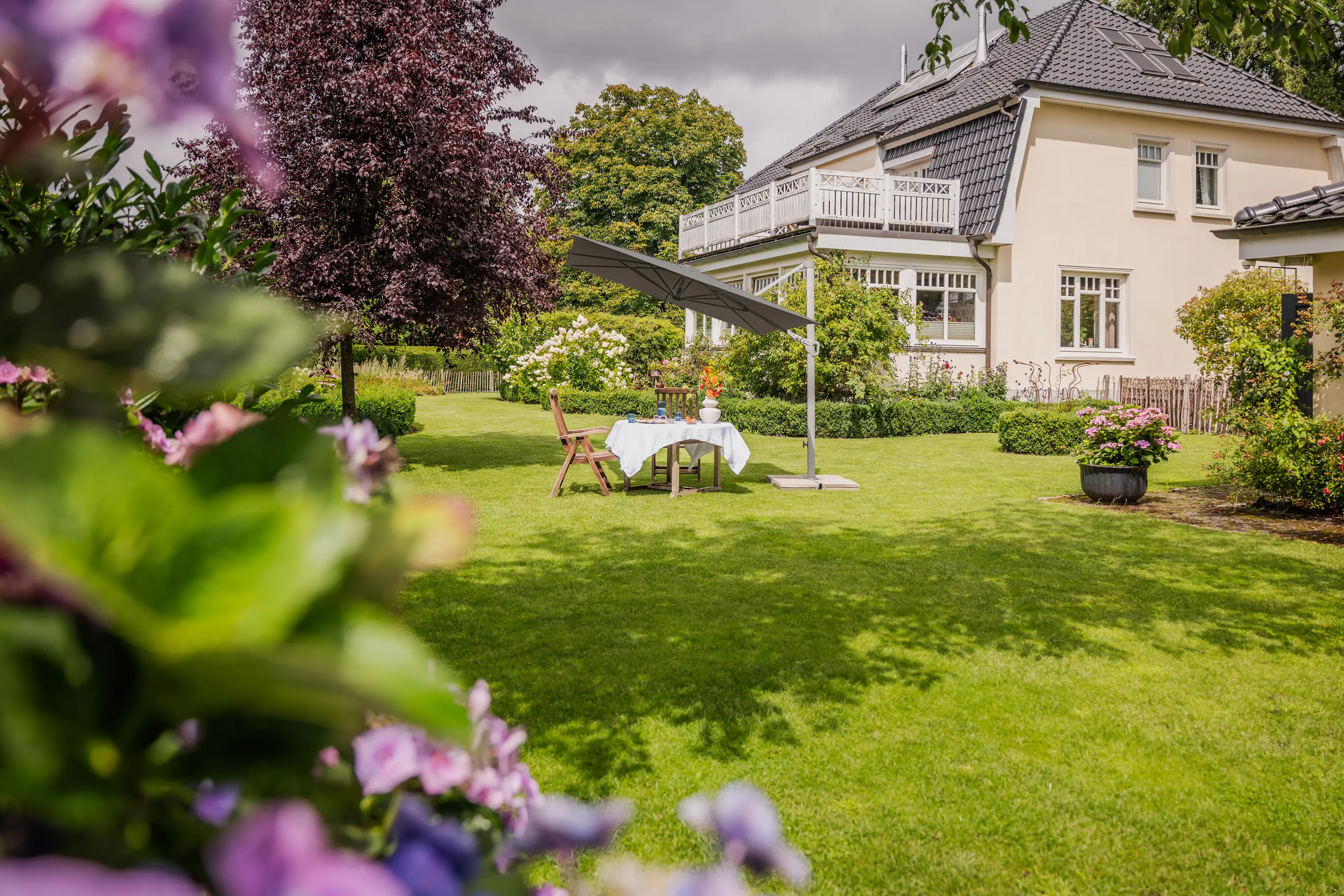 Suncomfort Sonnenschirm Familyflex steingrau Ø 300 cm