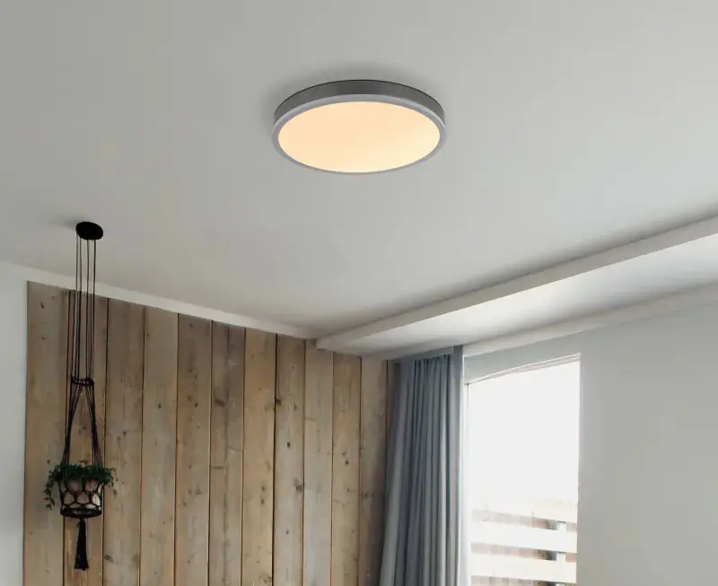 Globo Deckenleuchte Doro Ø 45 x 8,5 cm silber warmweiß