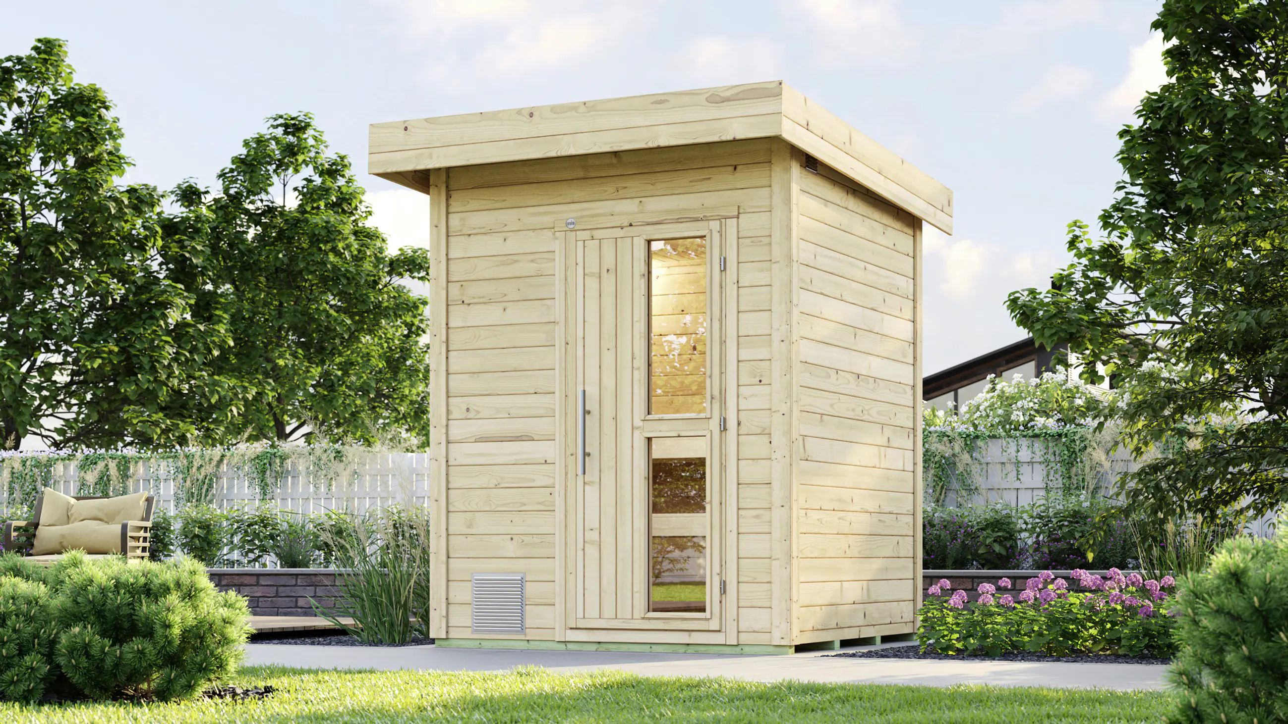 Weka Gartensauna Naantali natur Sparset inkl. 9 kW Ofen BioS Weka Gartensauna Naantali natur Sparset inkl. 9 kW Ofen BioS