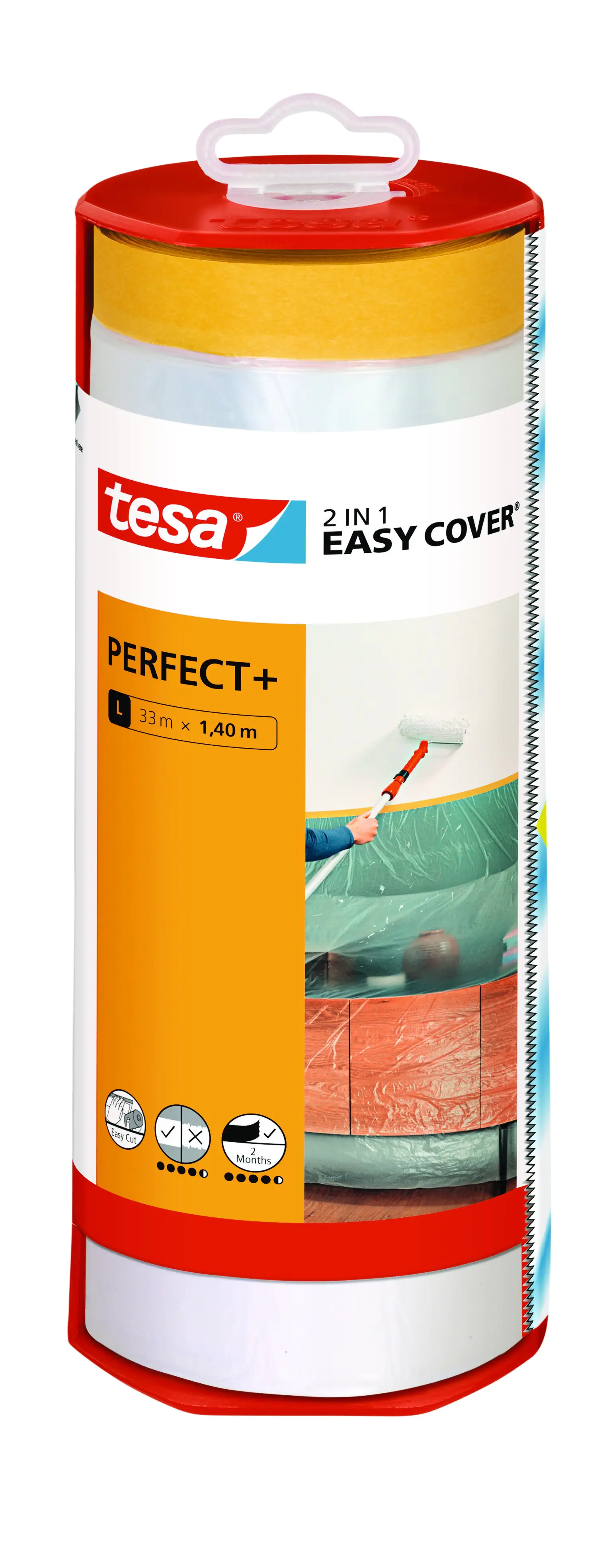 tesa Abdeckfolie Easy Cover Perfect+ Spender & Nachfüllrolle L 33 m x 1,40 m