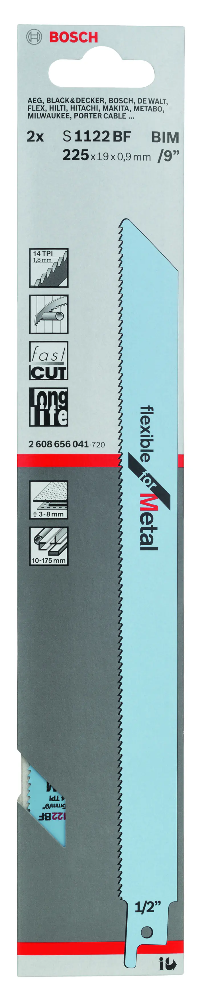 Bosch Säbelsägeblatt S 1122 BF Flexible for Metal 2 Stück