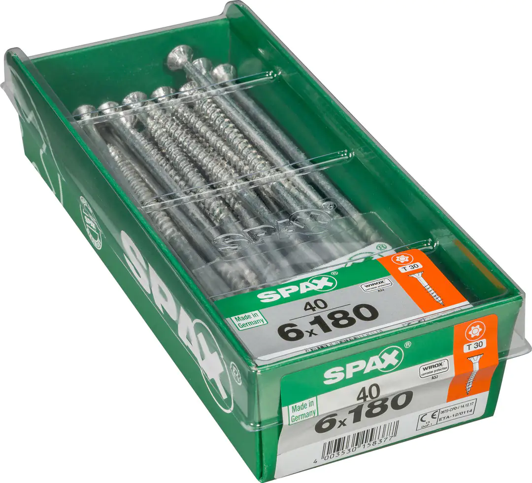 Spax Universalschrauben 6.0 x 180 mm TX 30 - 40 Stk. Spax Universalschrauben 6.0 x 180 mm TX 30 - 40 Stk.