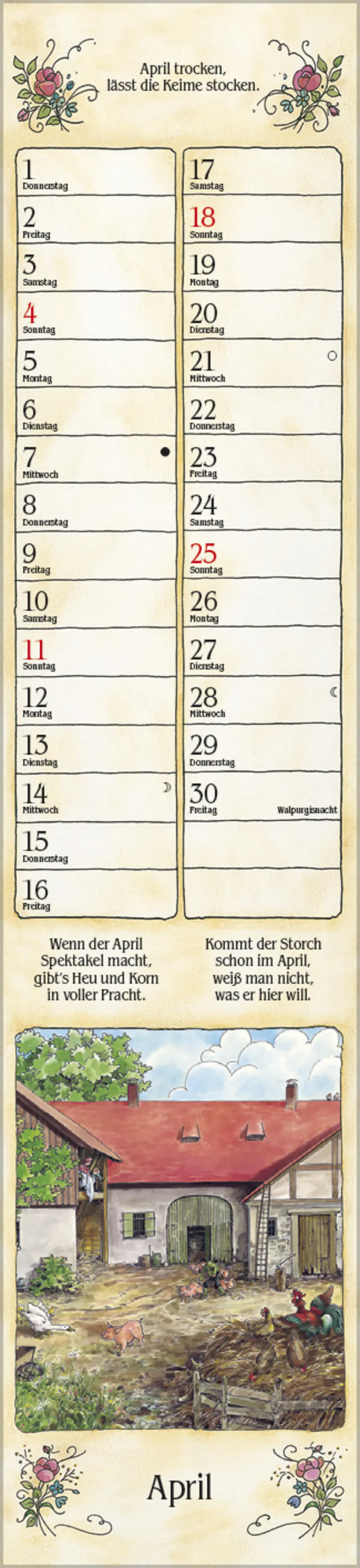 Korsch Kalender Langplaner 2027 Bauernmotiv