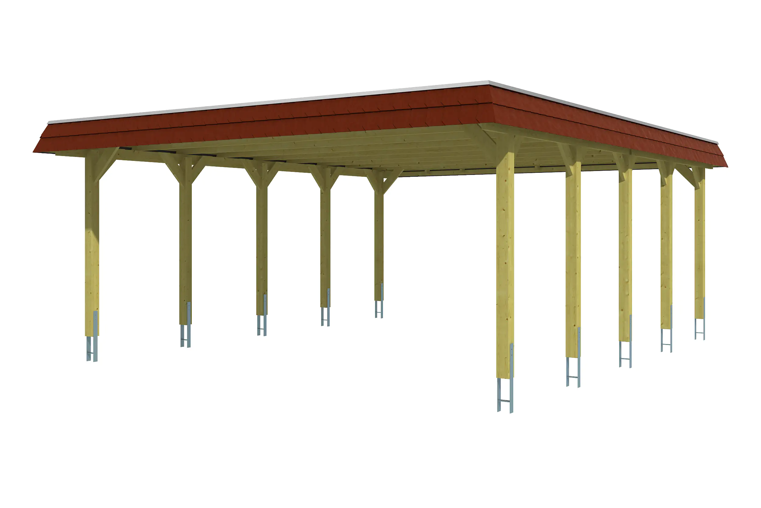 SKAN HOLZ Carport Spreewald 585 x 741 cm mit Aluminiumdach