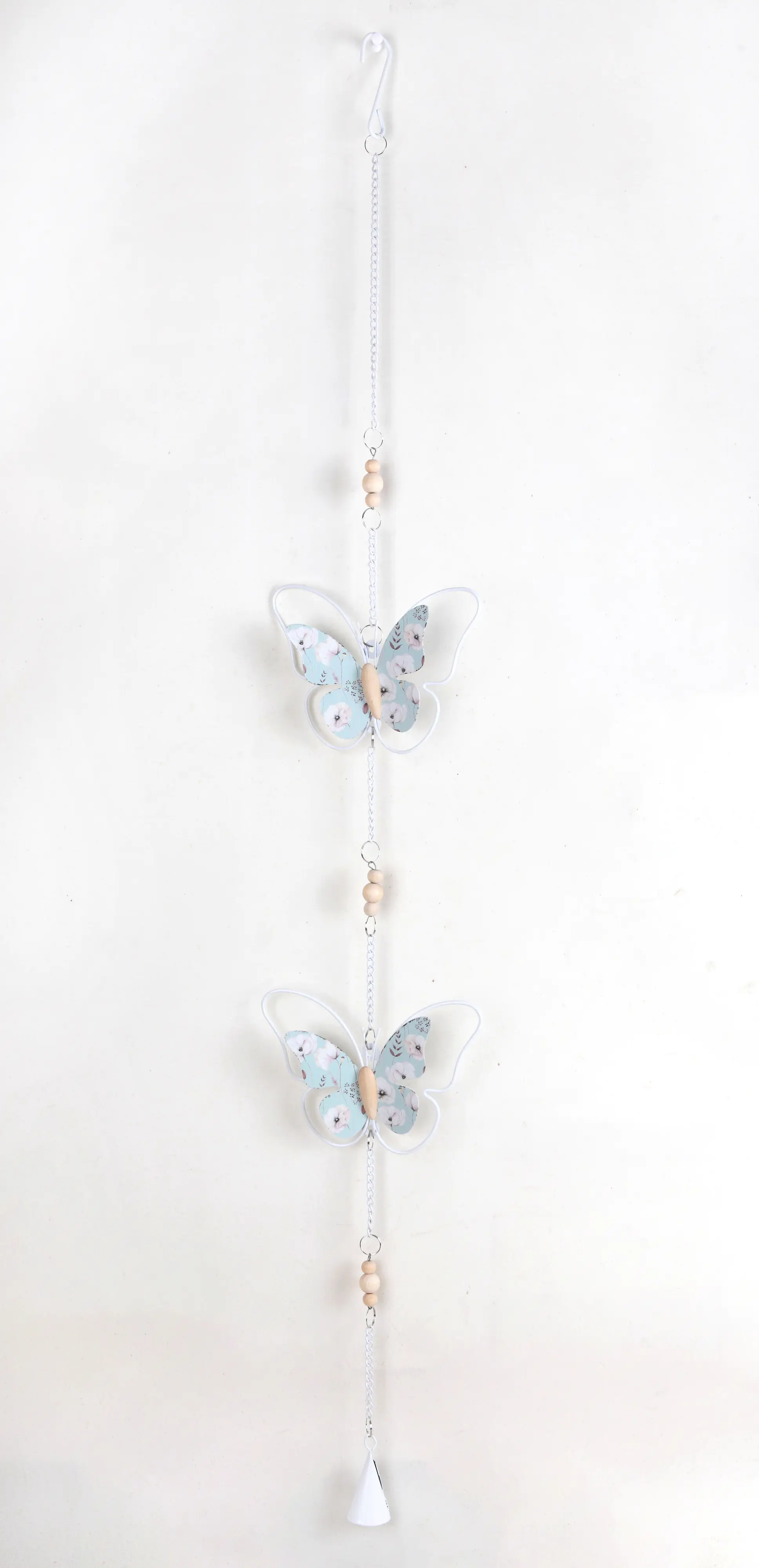 TrendLine Aufhänger Schmetterling 98 x 3 x 14 cm silber-weiß