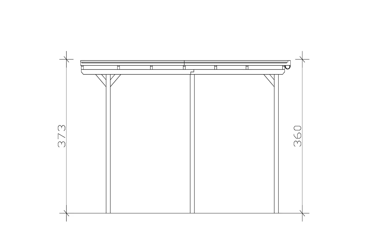 SKAN HOLZ Carport Emsland Caravan 404 x 604 cm, lasiert in Schiefergrau