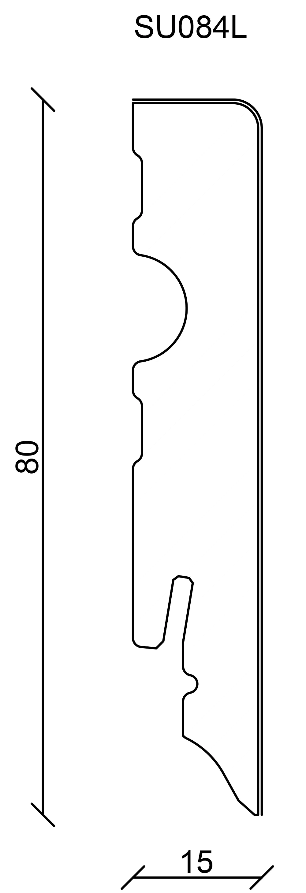 FN Neuhofer Sockelleiste Eckig 250 cm 80 x 15 mm Fichte oder Kiefer