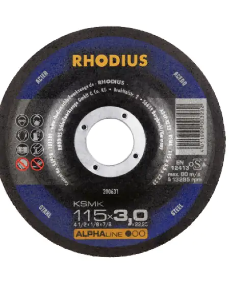 Rhodius Freihandtrennscheibe KSMK Stahl Ø 115 mm Bohrung 22,23 mm 10 Stück Rhodius Freihandtrennscheibe KSMK Stahl Ø 115 mm Bohrung 22,23 mm 10 Stück