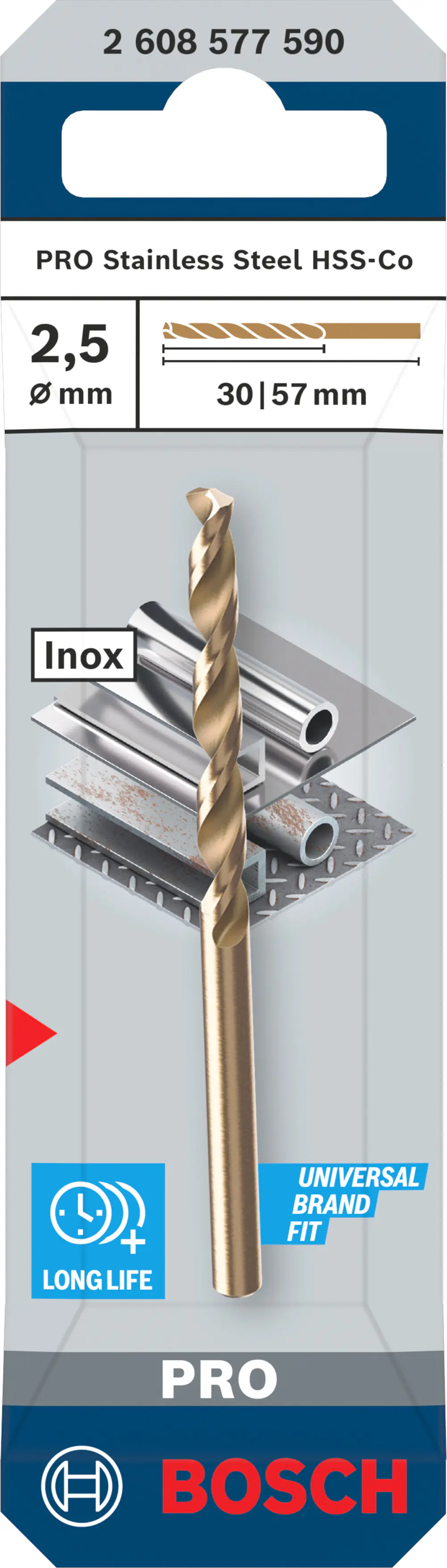 Bosch PRO Metallspiralbohrer Stainless Steel HSS-Co Ø 2,5 mm