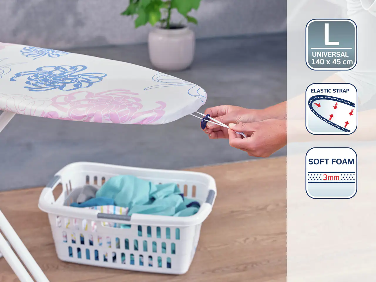 Leifheit Bügeltischbezug Cotton Classic XL 140 x 45 cm