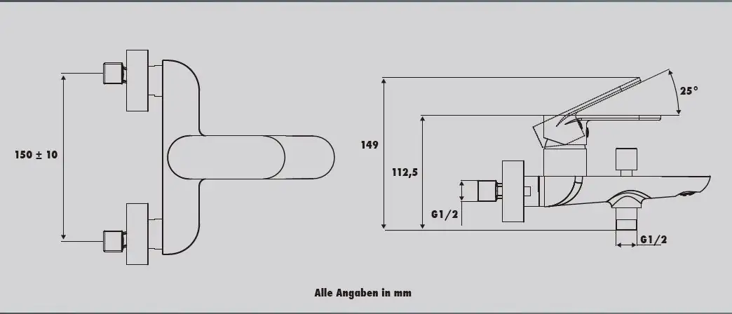 Primaster Badewannenarmatur Prag verchromt Primaster Badewannenarmatur Prag verchromt