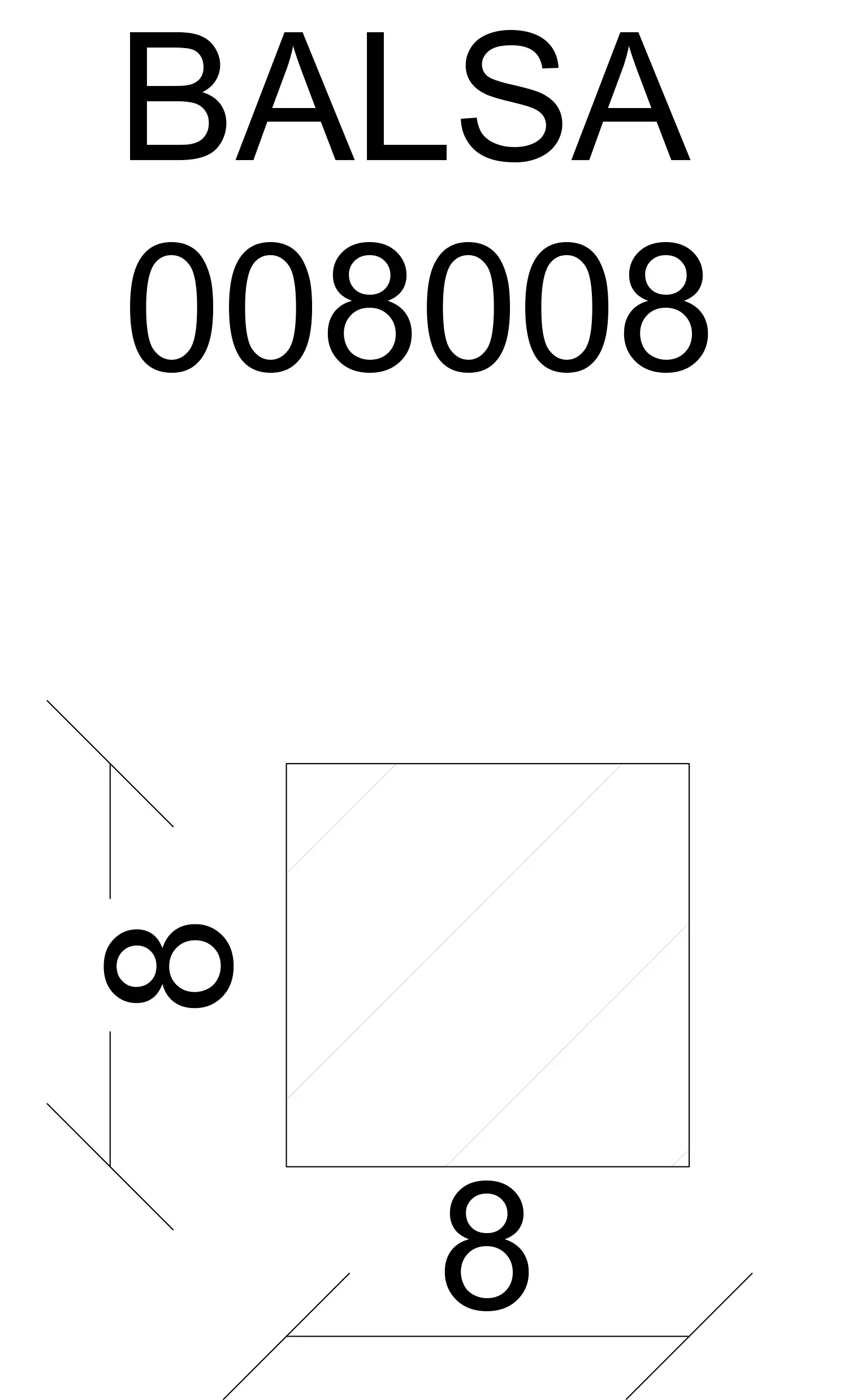 FN Neuhofer Balsa Leiste 100 cm 8 x 8 mm Balsa