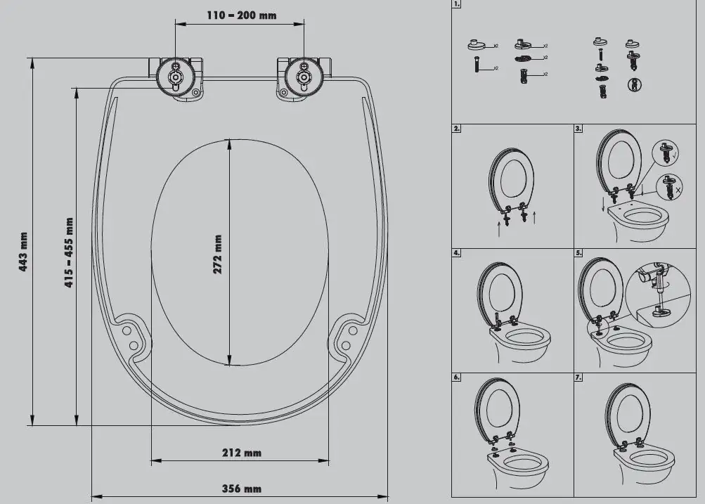 Primaster WC-Sitz mit Absenkautomatik Metallic grau