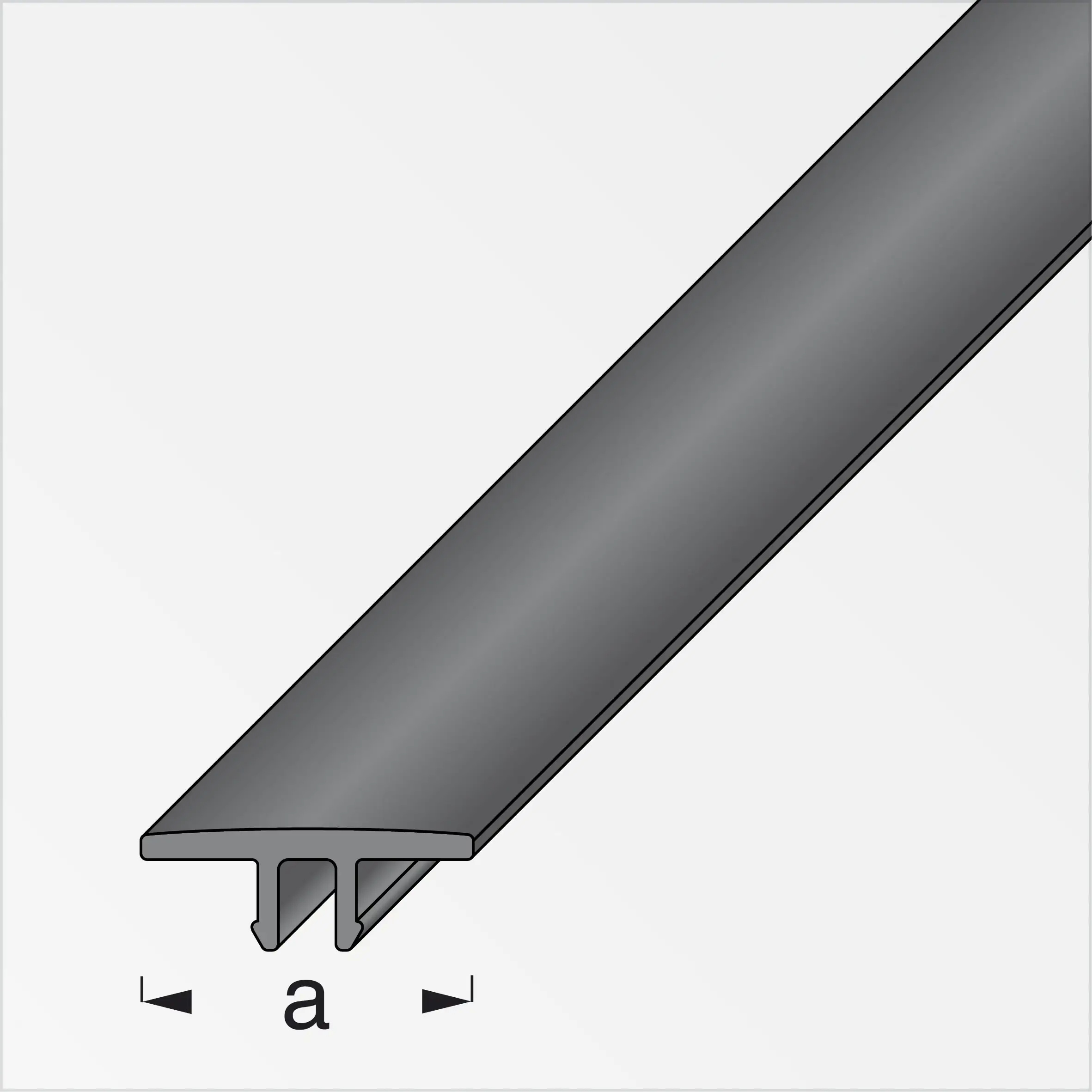 coaxis®-Abdeckleiste 1 m, 16 mm PVC (Kunststoff) glatt schwarz