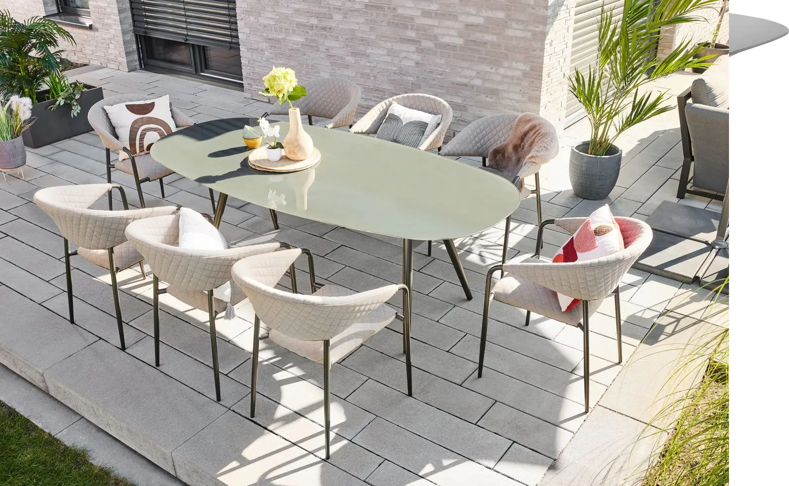 Primaster Lounge Möbelset Calvo 5-teilig natur mit wetterfestem Bezug