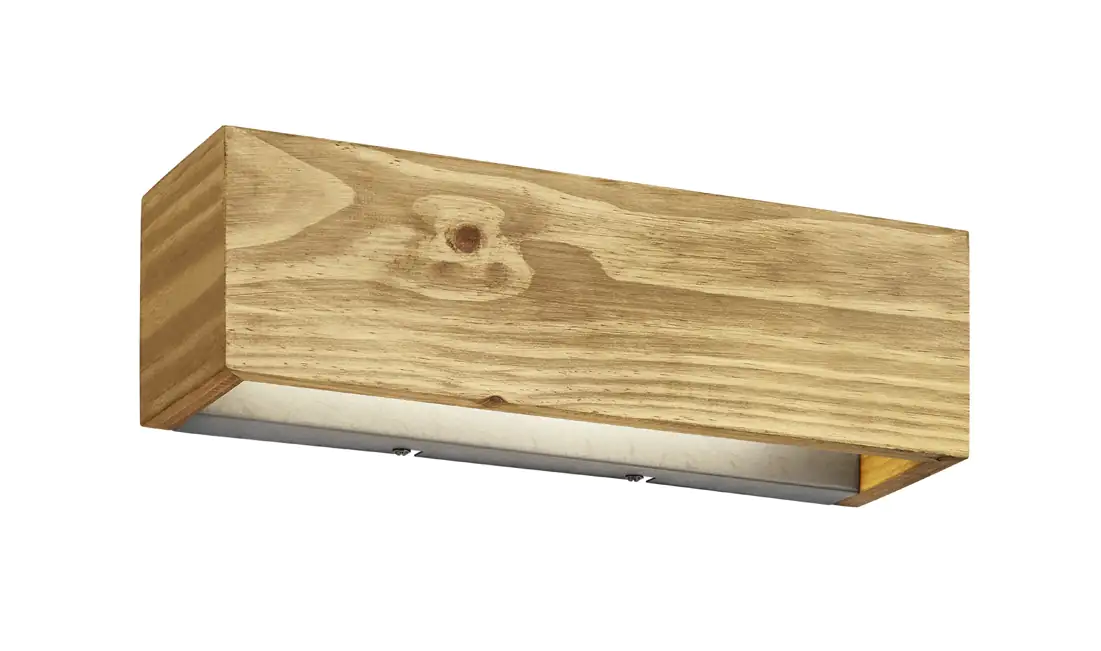 Trio Leuchten LED-Wandleuchte Brad nickel antik Holz Up- & Downlight