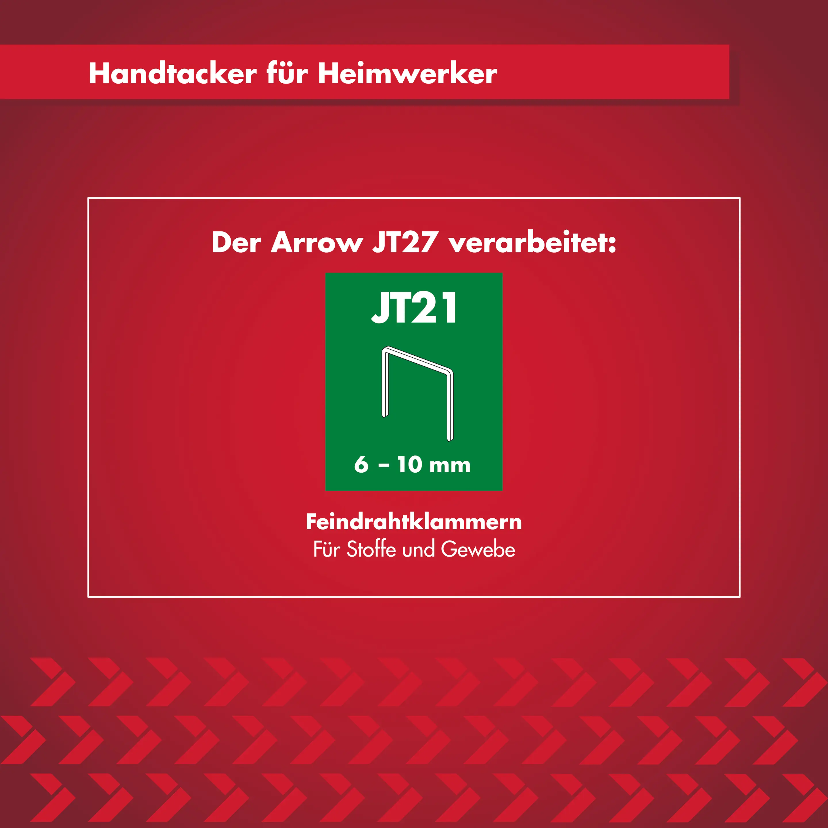 Arrow Handtacker JT27 für Feindrahtklammern