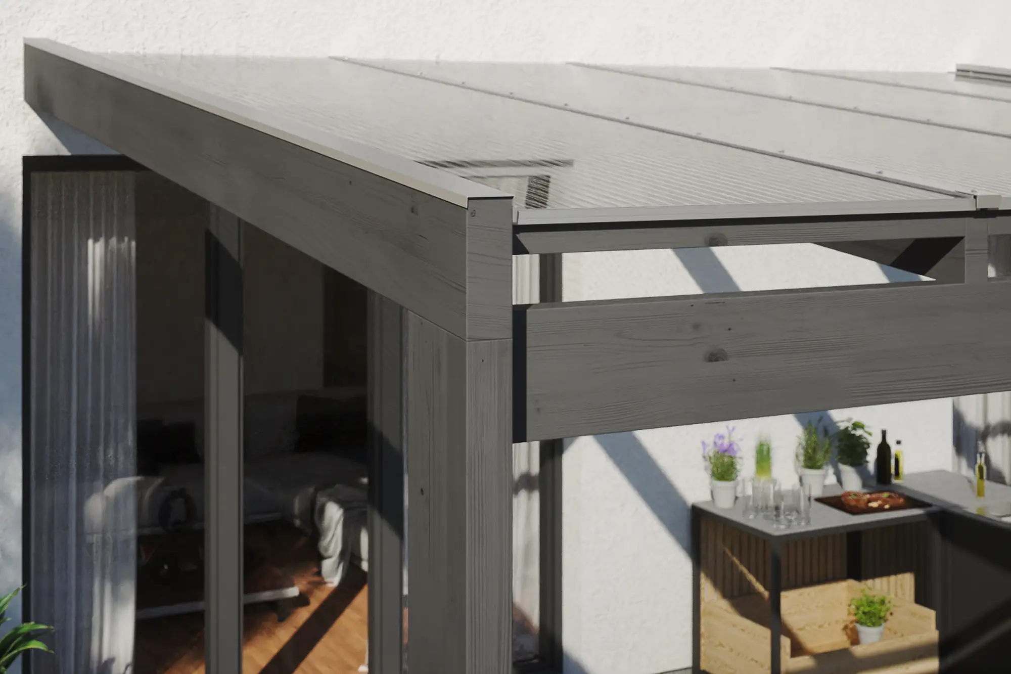 SKAN HOLZ Terrassenüberdachung Novara 557 x 359 cm Leimholz