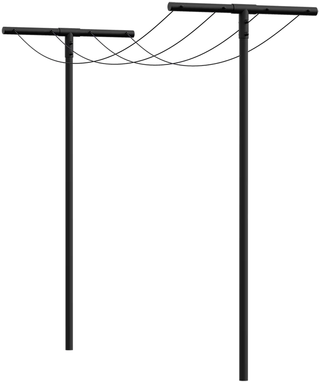 Plus Trockengestell inkl. Leine und Beschläge Ø42 mm B: 80 cm - L 450cm Schwarz