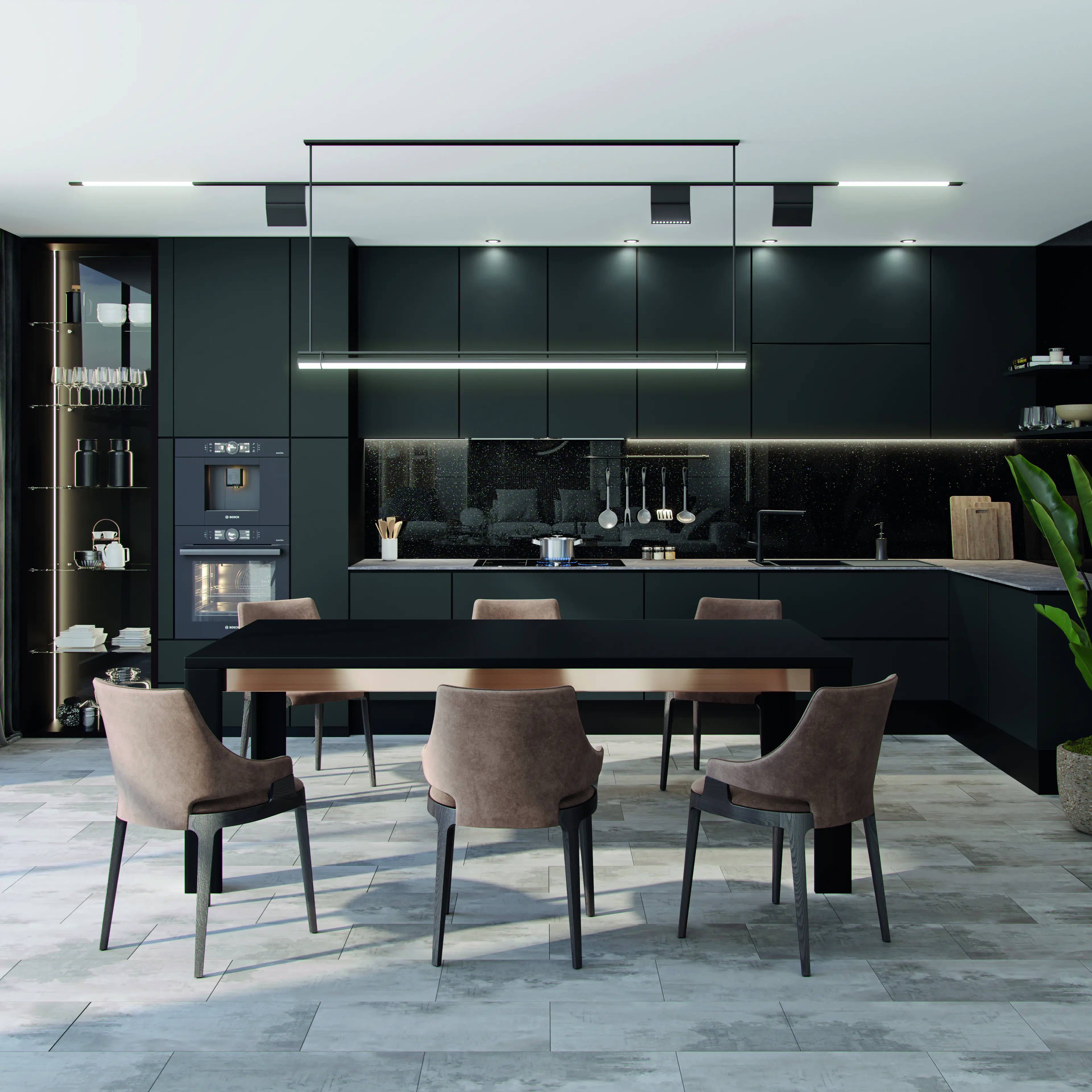 Kronoflooring Arbeitsplatte 186 x 63,5 x 2,8 cm schwarz