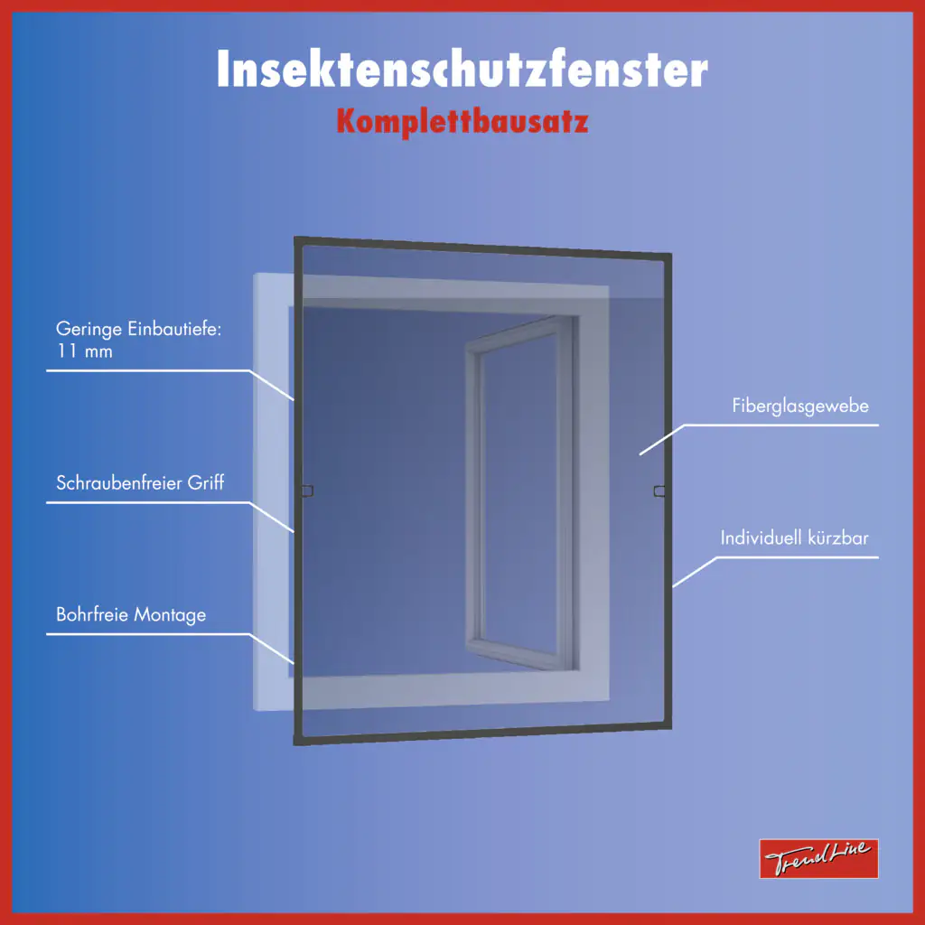 TrendLine Fliegenschutz-Fenster 120 x 150 cm schwarz/anthrazit kürzbar TrendLine Fliegenschutz-Fenster 120 x 150 cm schwarz/anthrazit kürzbar