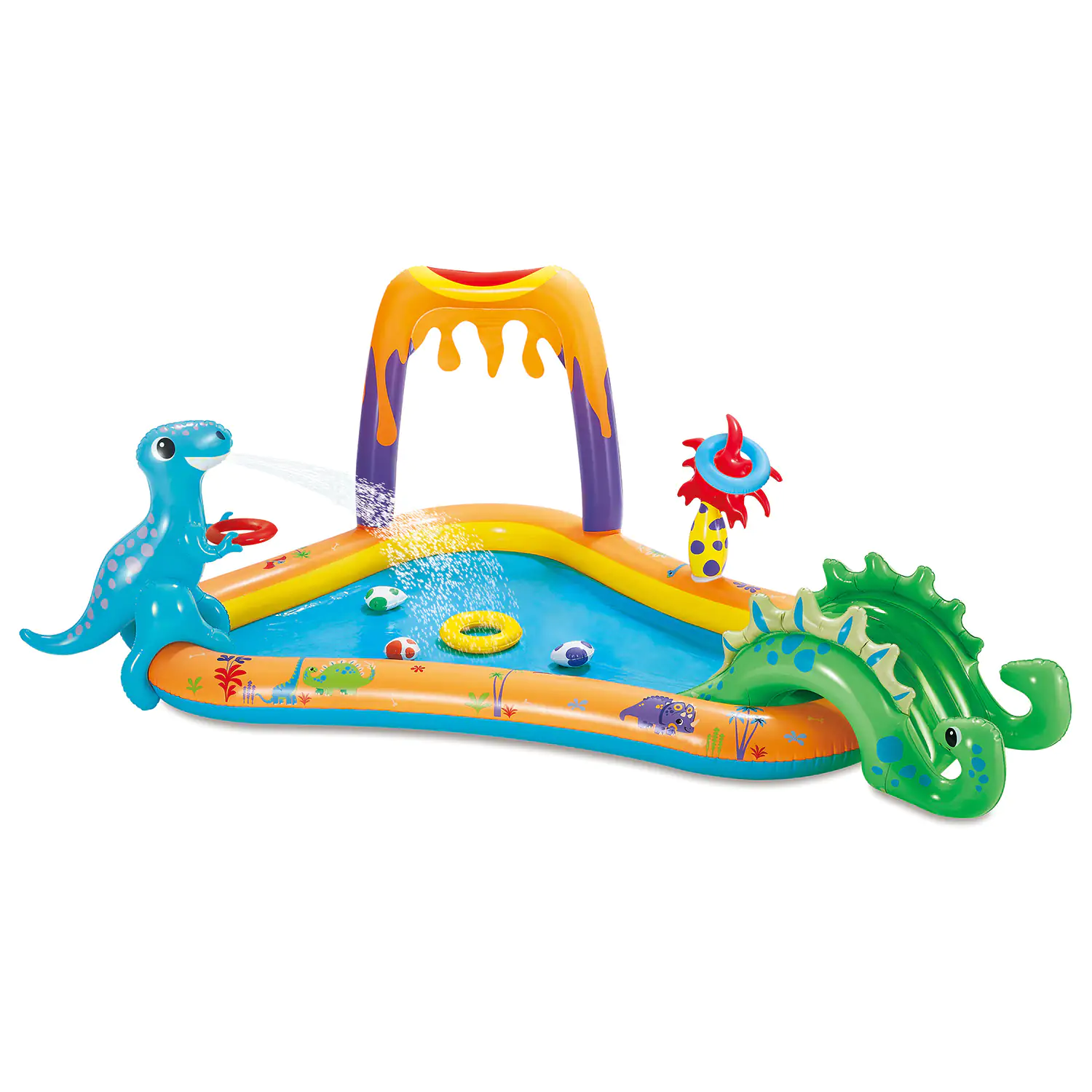 4895215117188_1 Summer Waves Aufblasbarer Dinosaurier-Pool und Spielcenter