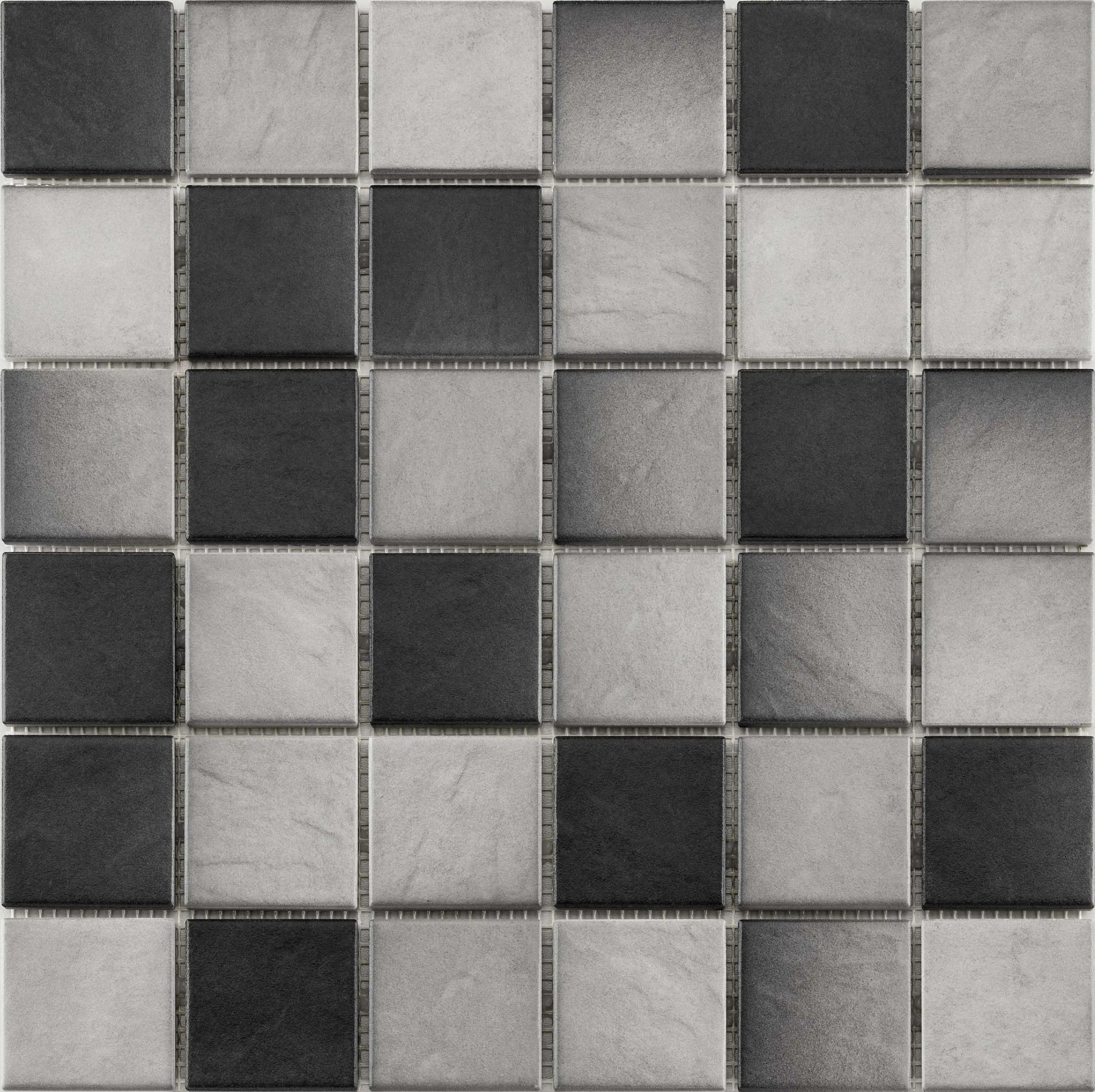 Mosaikfliese 29,7 x 29,7 cm schwarz-grau Steinmaß: ca. 4,7 x 4,7 cm