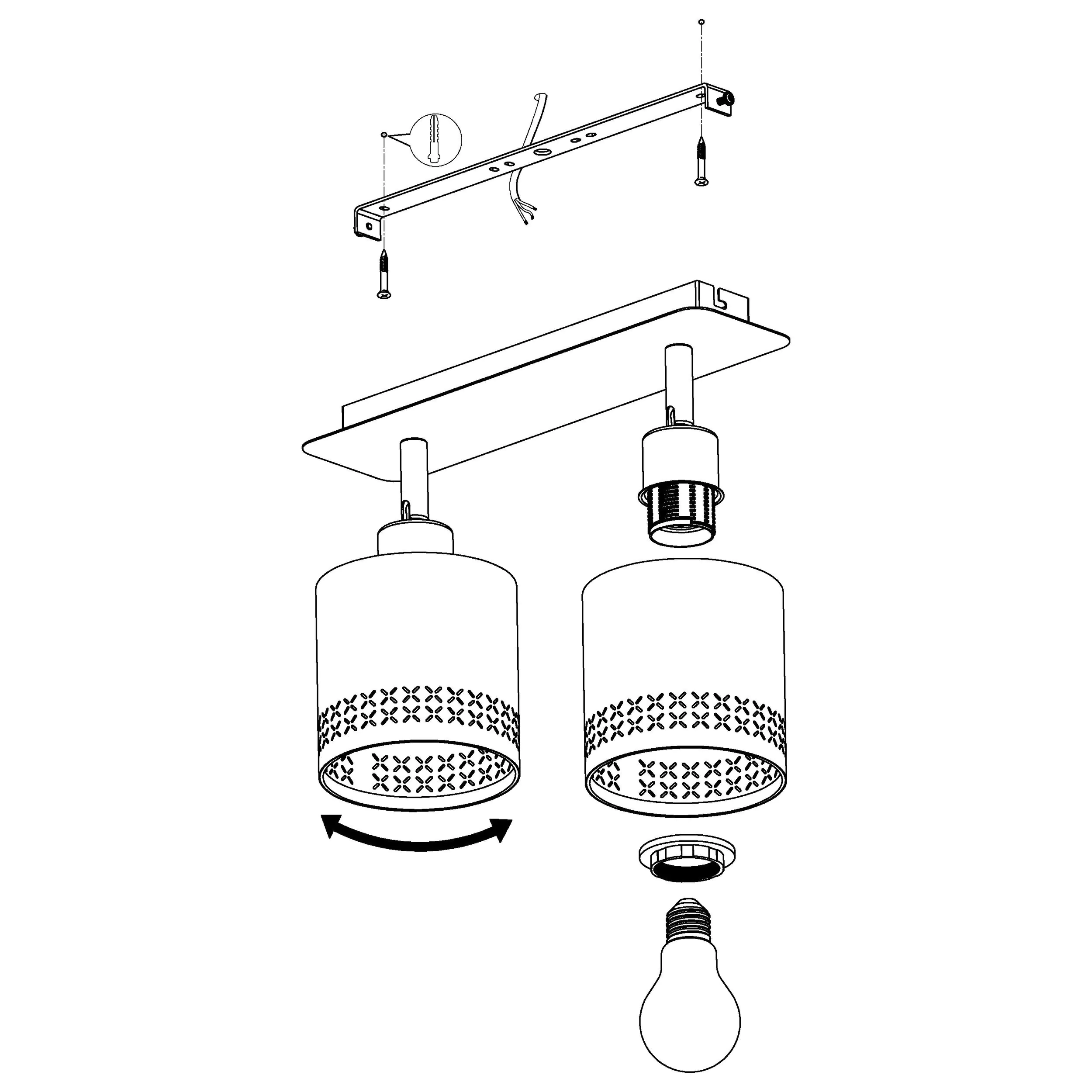 Eglo 2er Spot Esteperra schwarz-gold 33,5 x 9 cm E27 Eglo 2er Spot Esteperra schwarz-gold 33,5 x 9 cm E27
