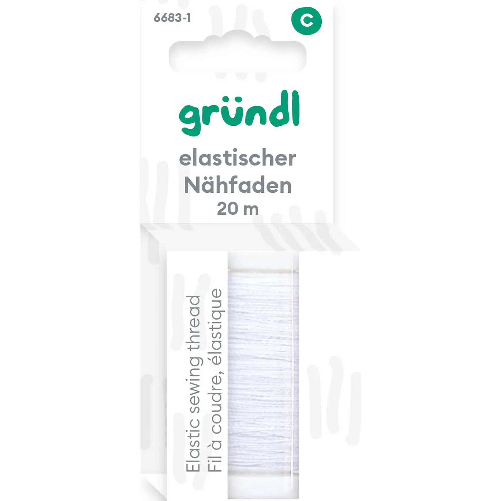 Gründl Elastischer Nähfaden 20 m weiß