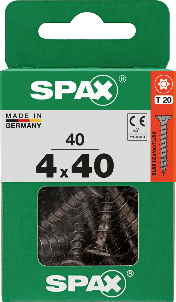Spax Universalschrauben 4 x 40 mm T20 Vollgewinde - 40 Stk. 