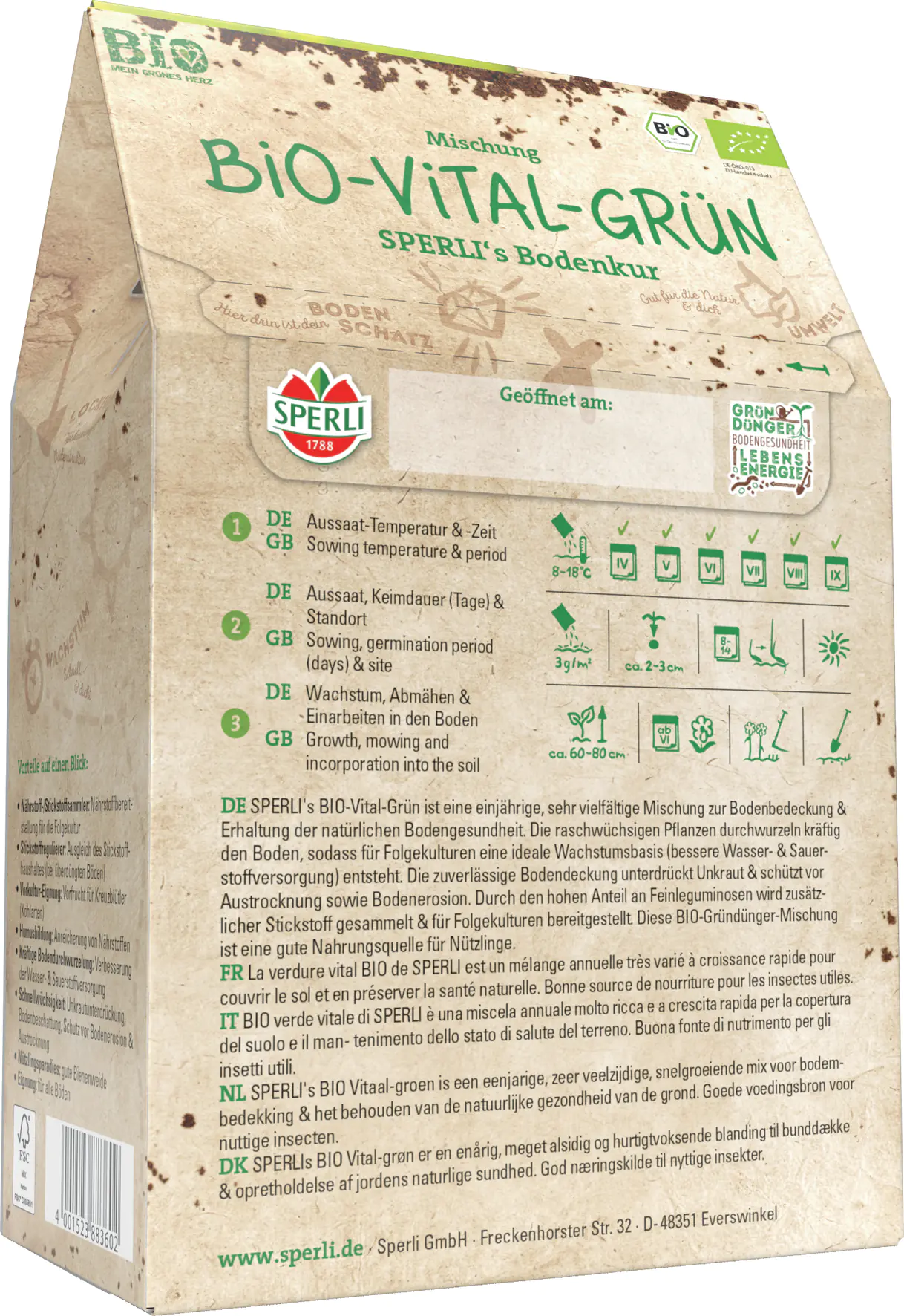 Sperli's Bodenkur Bio Vital Grün 300 g Sperli's Bodenkur Bio Vital Grün 300 g