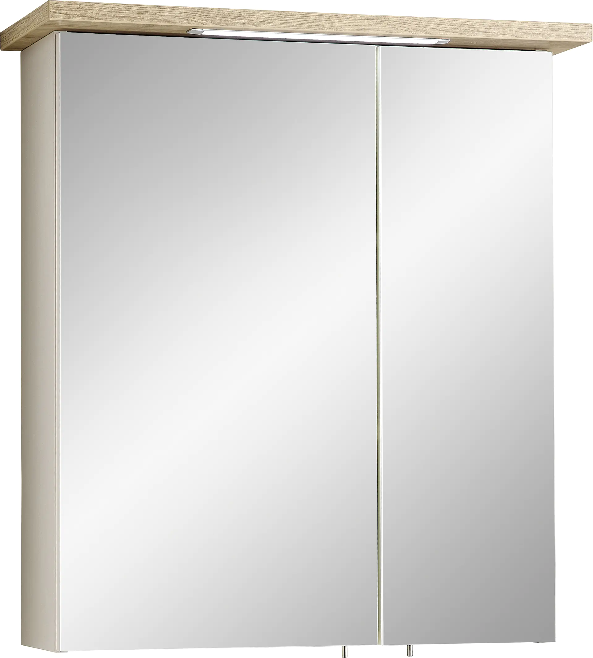 Pelipal Spiegelschrank Quickset 84-I LED-Kranzbeleuchtung Kaschmir/Riviera Eiche 60 cm