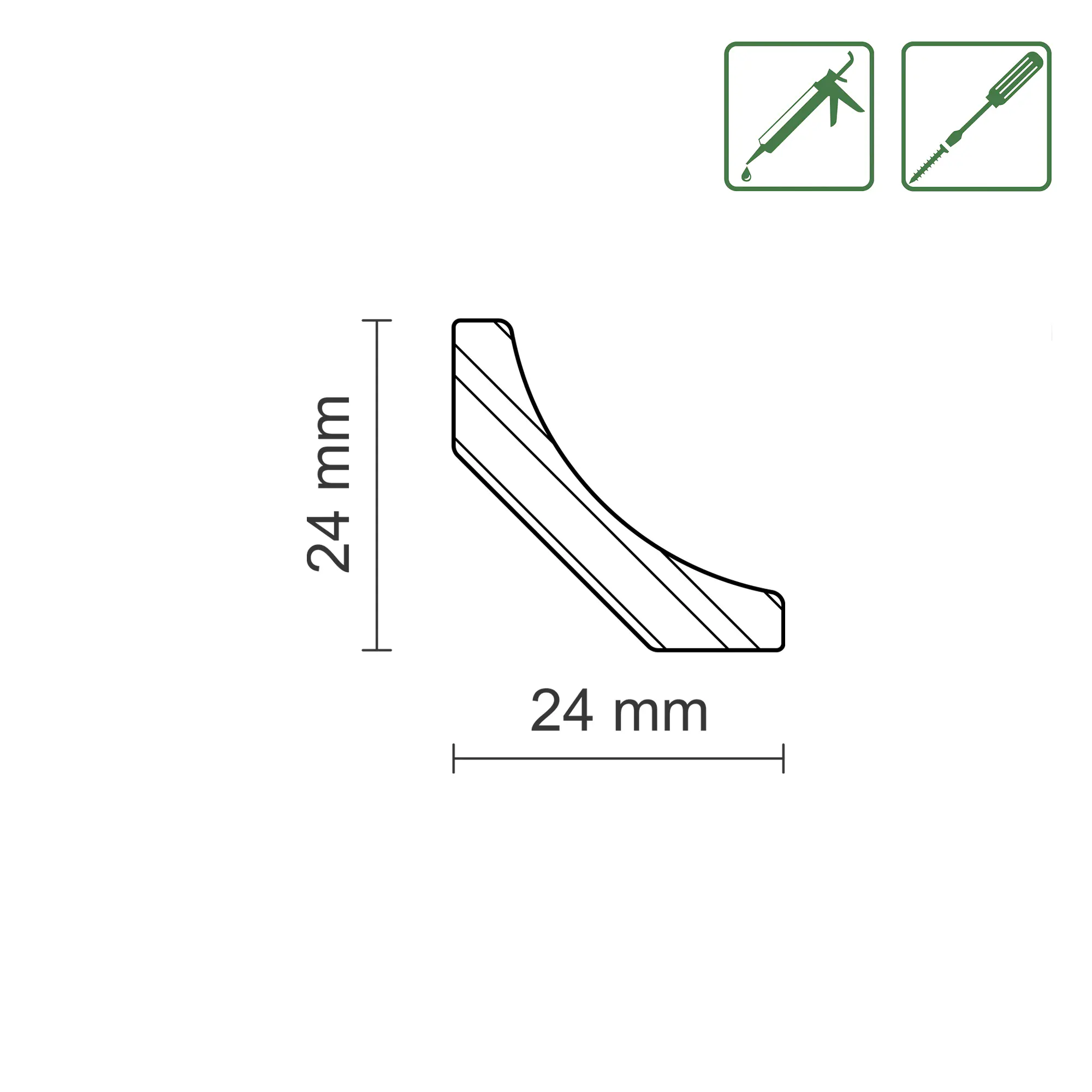 FN Neuhofer Hohlkehlleiste 240 cm 24 x 24 mm Fichte/Kiefer