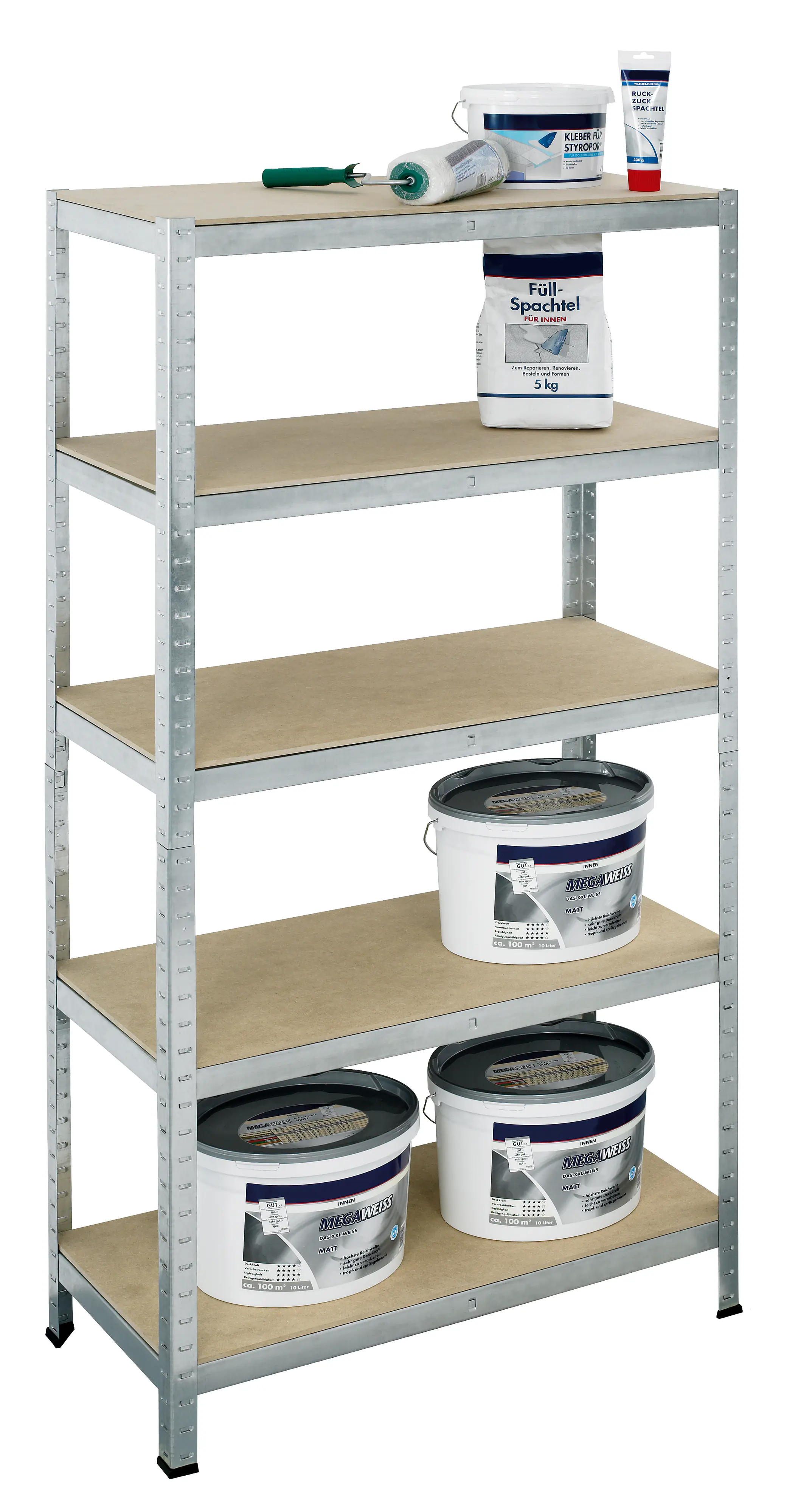 pro-bau-tec Schwerlastregal 180 x 90 x 40 cm 5 Holzböden 875 kg pro-bau-tec Schwerlastregal 180 x 90 x 40 cm 5 Holzböden 875 kg