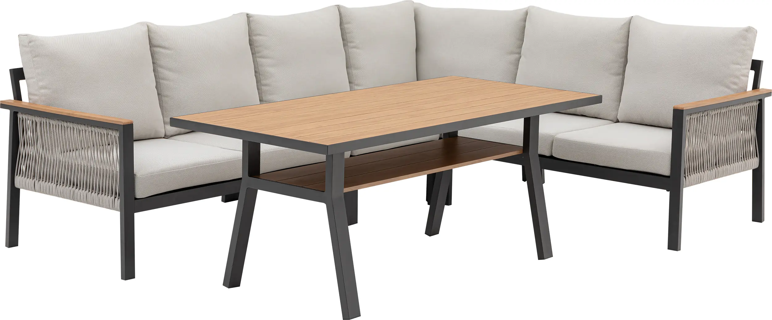 Primaster Gartenmöbel-Set Kos Aluminium in Holzoptik