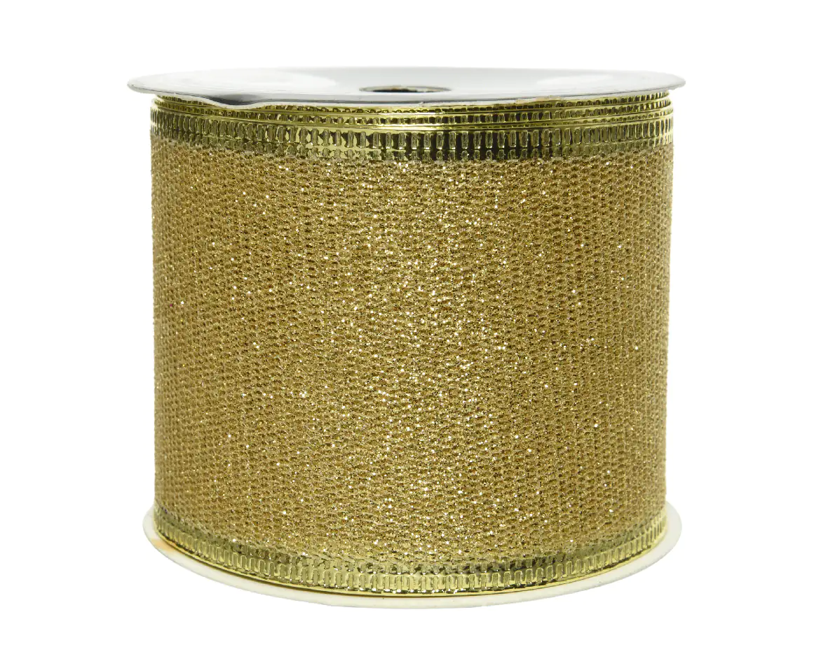 8720093253436 Kaemingk Band Glitter hellgold 270 cm