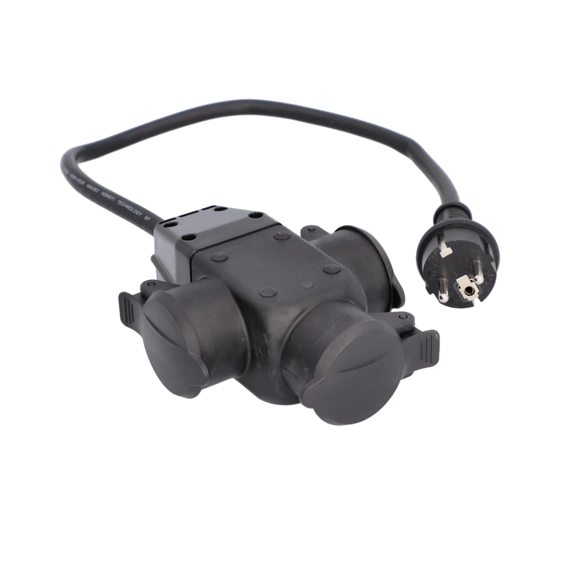 Unitec Verlängerungskabel mit 3 Schutzkontaktsteckdosen 50 cm schwarz