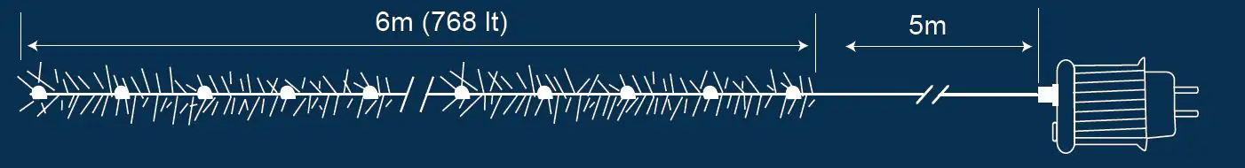 TrendLine LED-Lichterkette Cluster Außen 6 m warmweiß-schwarz mit Timer, Dimmer