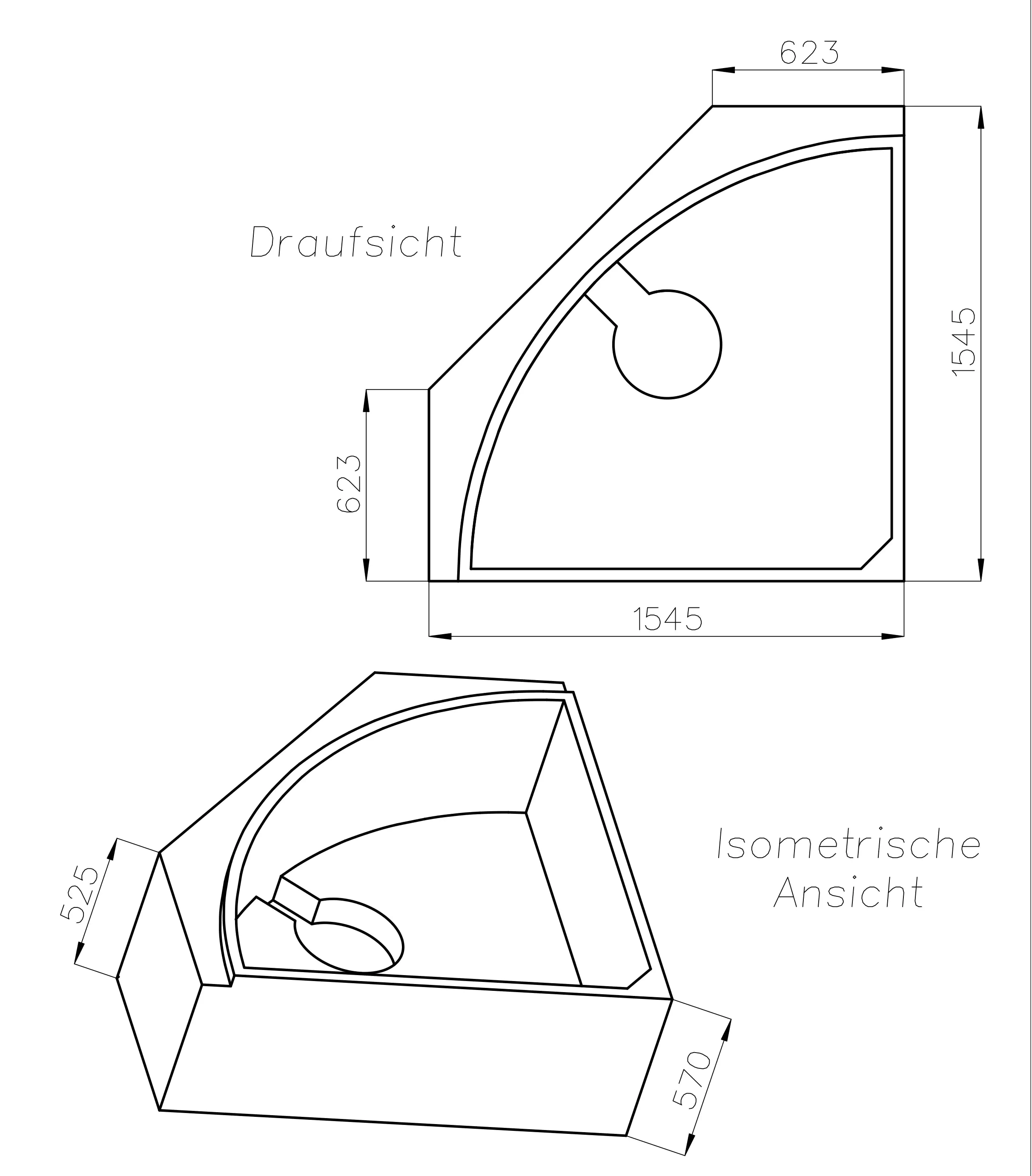 Ottofond Wannenträger Katamaran 1545 x 1545 mm