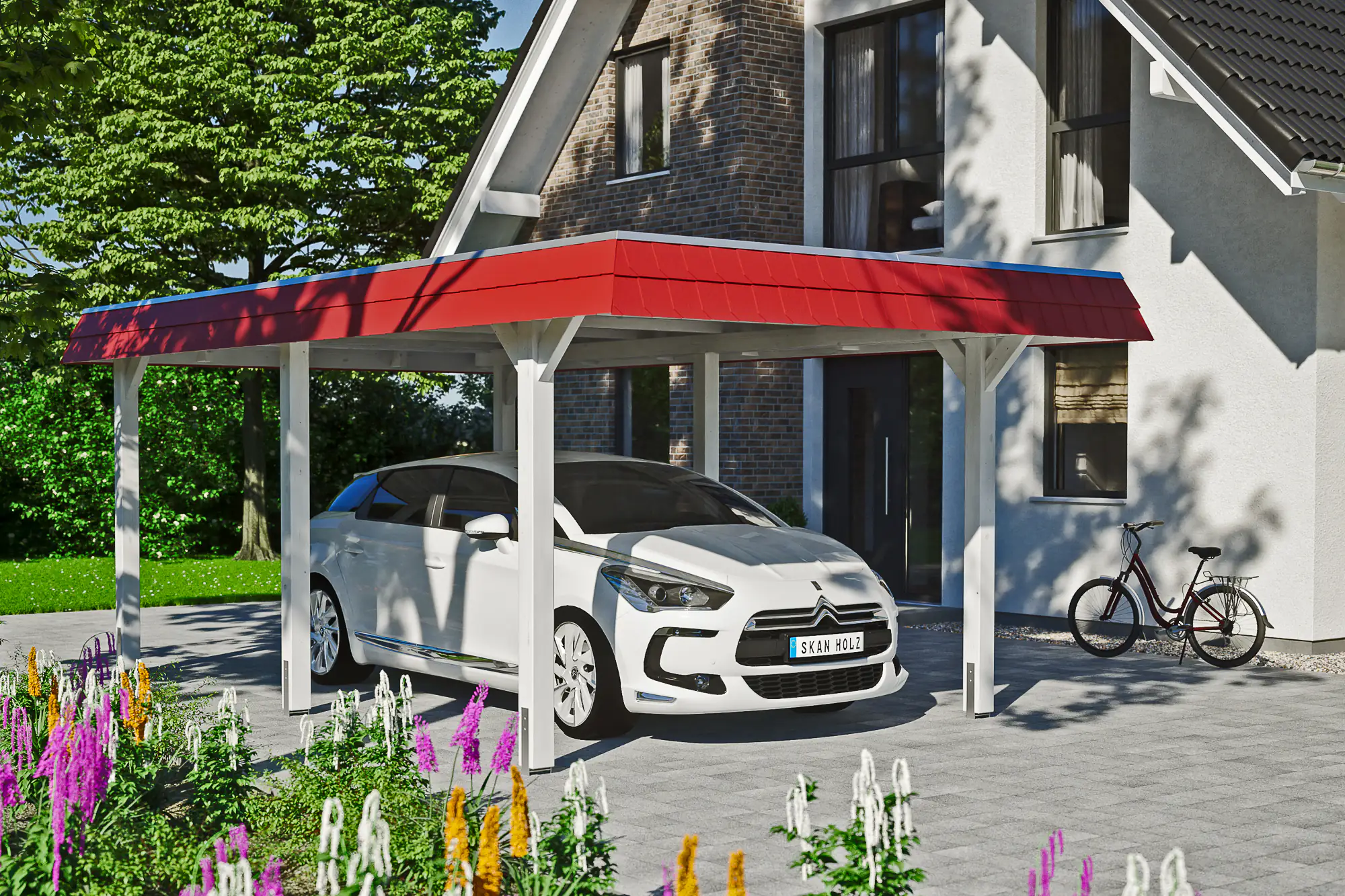 SKAN HOLZ Carport Wendland 362 x 628 cm mit EPDM-Dach