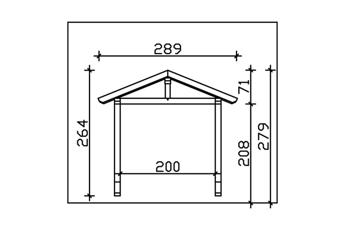SKAN HOLZ Vordach Stralsund Typ 2 289 x 116 cm, lasiert in Weiß