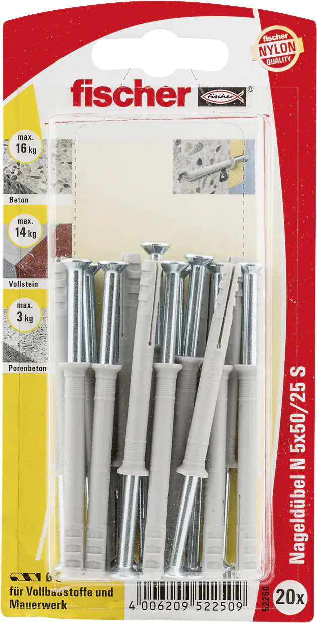 4006209522509 Fischer Nageldübel N 5.0 x 50 mm - 20 Stück