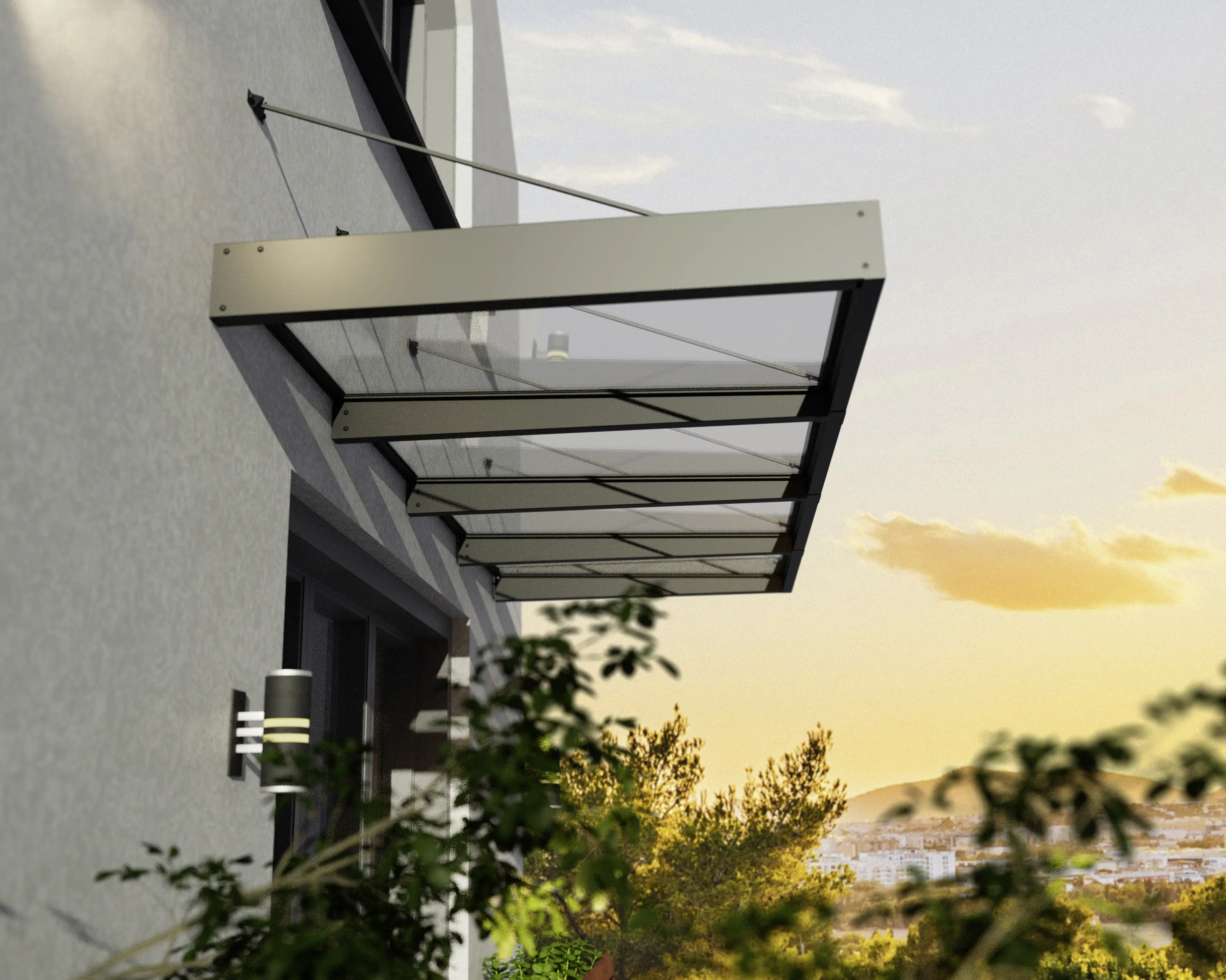 Canopia Vordach Sophia XL 4000 Grau Alu 379 x 140 cm