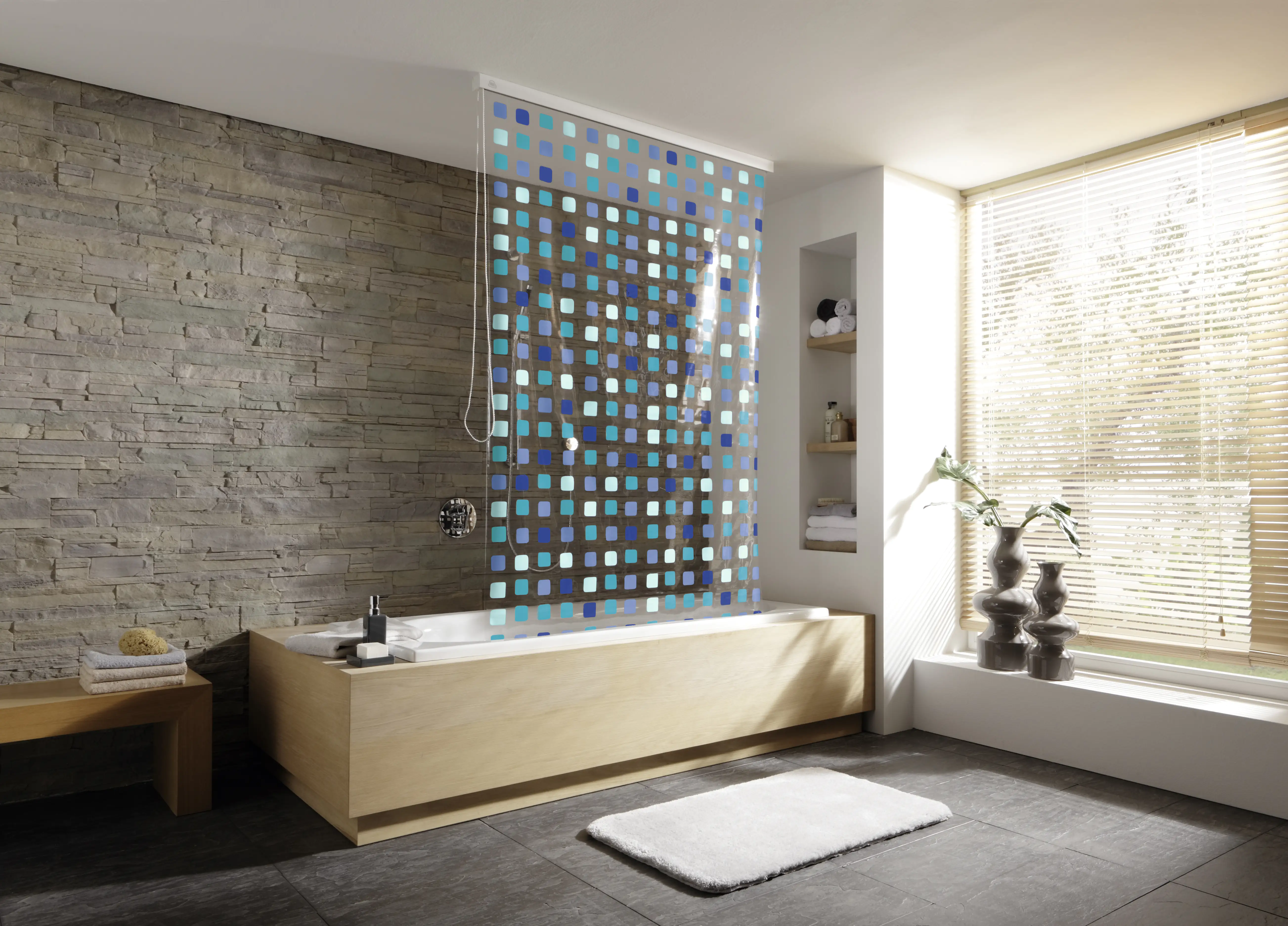 Kleine Wolke Duschrollo für Leerkassette 128 x 240 cm blue Kleine Wolke Duschrollo für Leerkassette 128 x 240 cm blue