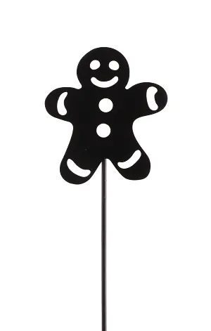 TrendLine Deko Eisen Figurenstecker Plätzchenmann 35 x 0,5 x 7,5 cm schwarz