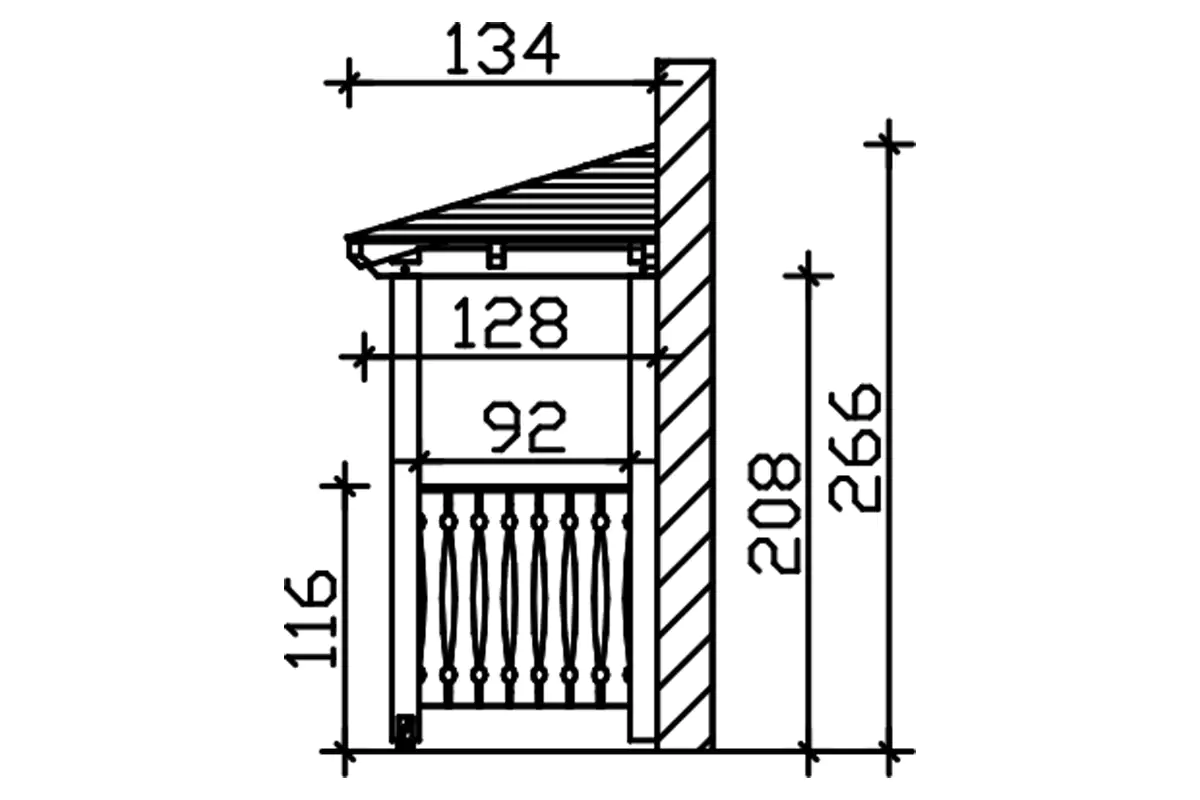 4018211029655_04 SKAN HOLZ Vordach Wismar Typ 6 351 x 134 cm, lasiert in Schiefergrau